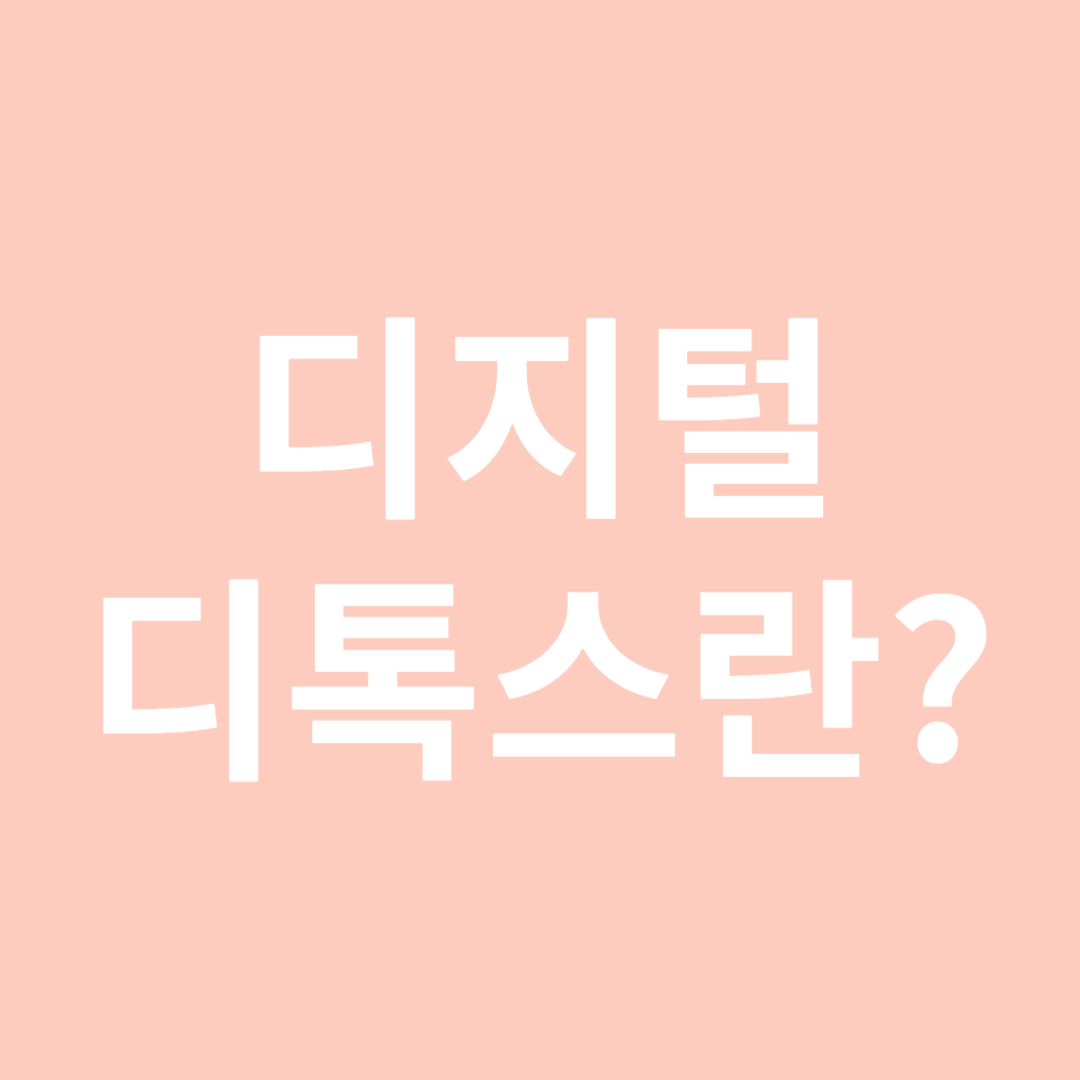 디지털 디톡스란