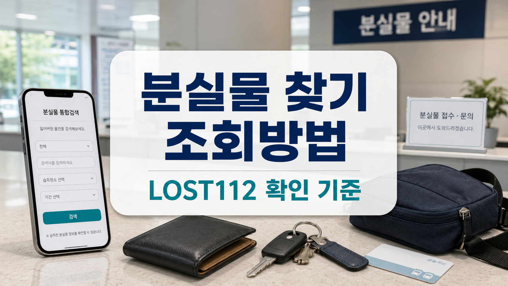 분실물 찾는 방법과 경찰청 유실물센터 LOST112 습득물 조회 기준 안내 이미지
