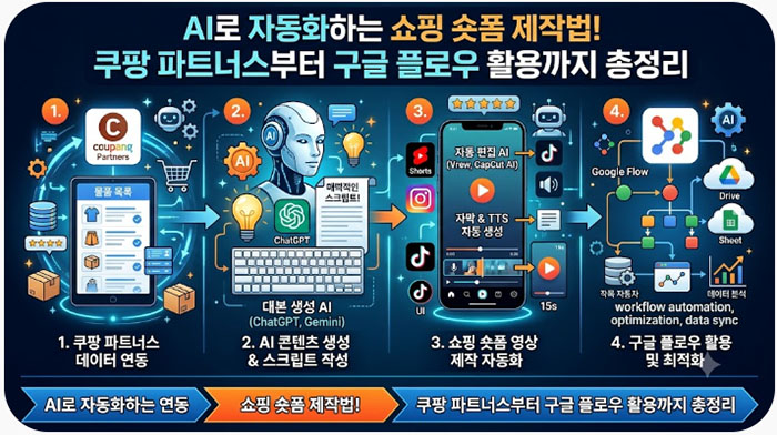 AI로 자동화하는 쇼핑 숏폼 제작법! 쿠팡 파트너스부터 구글 플로우 활용까지 총정리