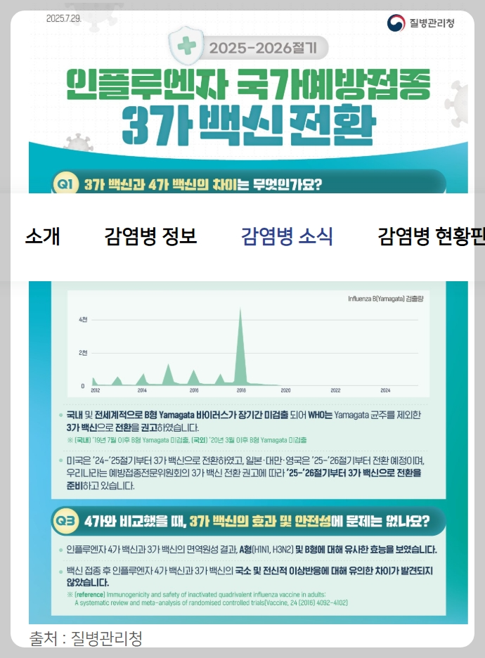 독감예방접종 3가 4가 차이 백신 완전정리