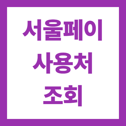 서울페이 상품권 사용처 확인하기