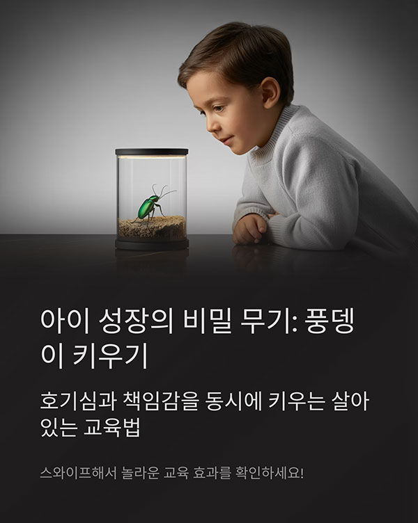 아이들이 풍뎅이를 키우면 어떤 점이 교육적으로 좋을까요?