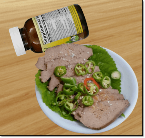 간 음식과 티아민 보충제