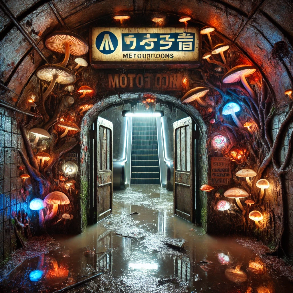 터널이나 지하수로같은 습한 환경에서 버섯과 곰팡이 생태계가 조성된다.