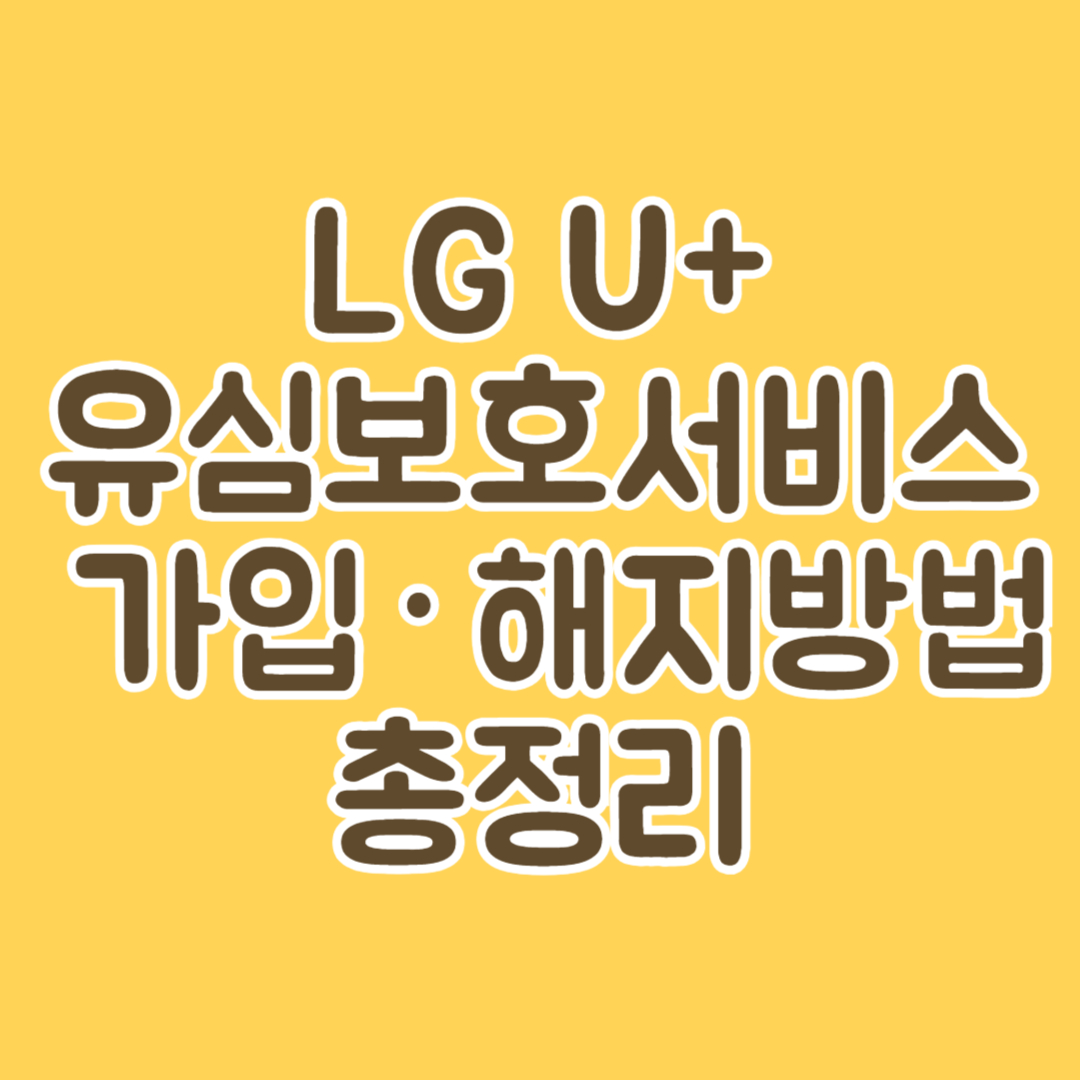 LG U+ 유심보호서비스 가입&middot;해지방법
