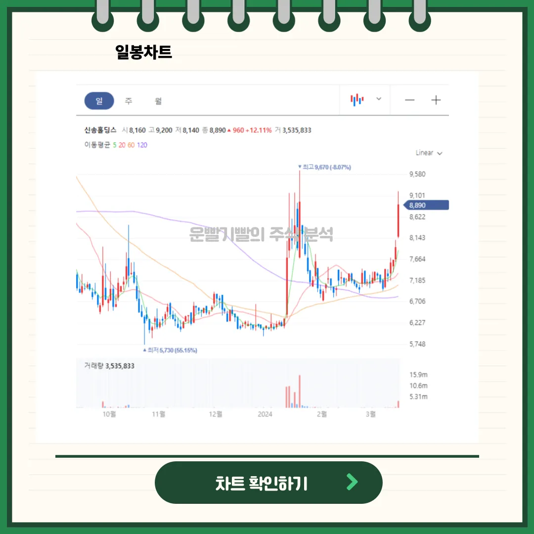 신송홀딩스 일봉/월봉차트