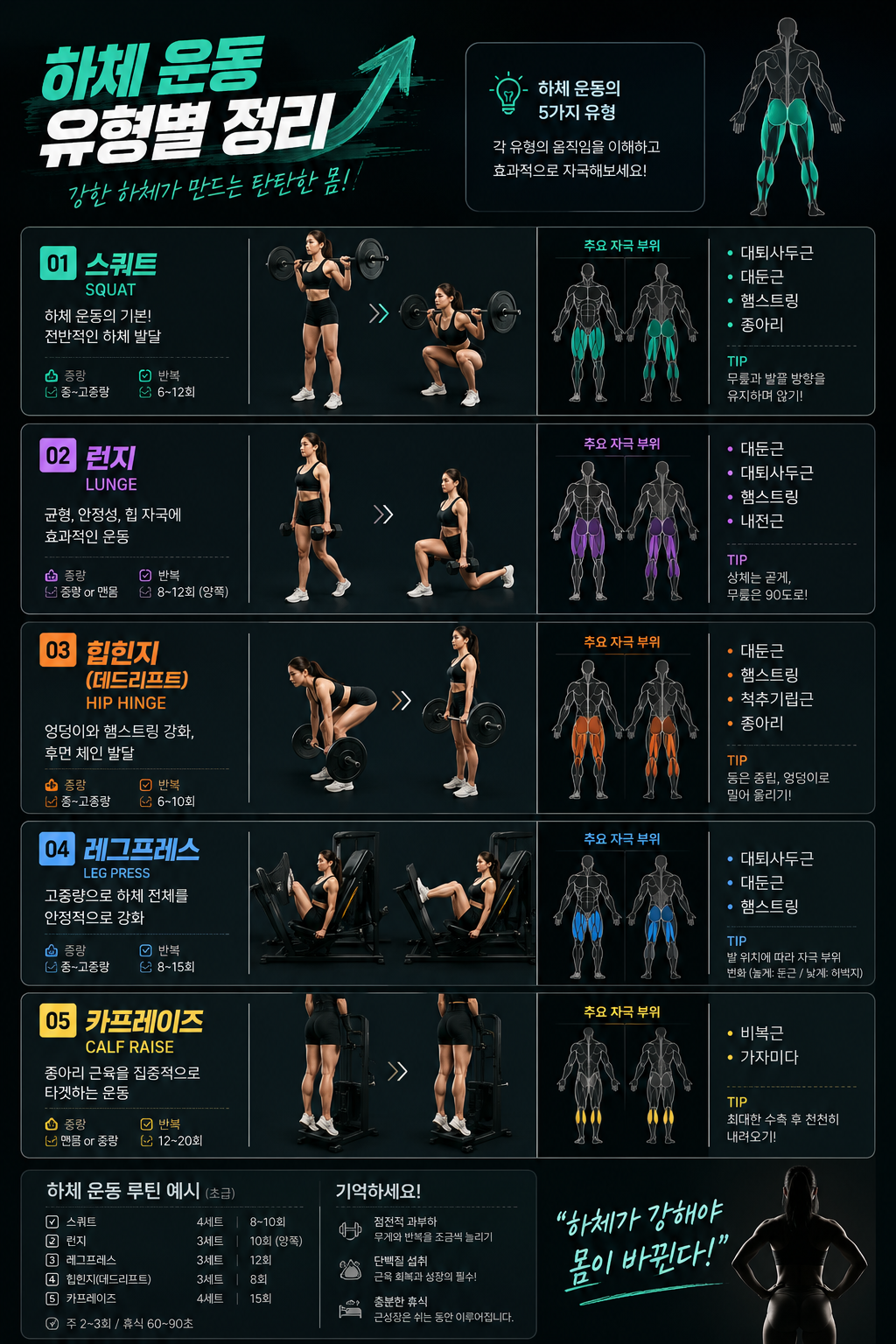 하체 운동 유형별 정리