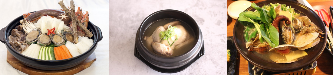 겨울철 대표 보양식 삼계탕, 전골 요리, 해물 전골 사진