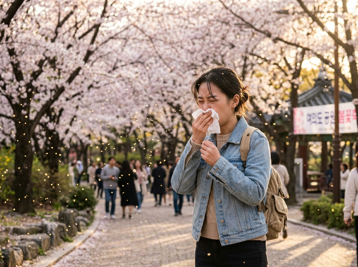 꽃가루 알레르기, 봄철 알레르기 증상, 재채기, 꽃가루 비산