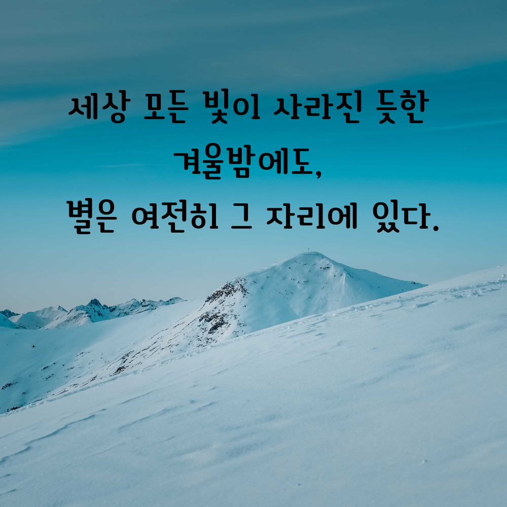 겨울 좋은 글귀 겨울 명언 문구 이미지