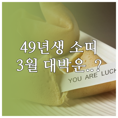 2026년 3월 소띠 1949년생 운..