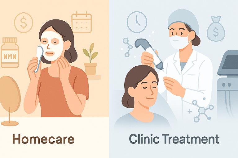 홈케어 vs 병원시술 (비용, 지속성, 안전성) 이미지