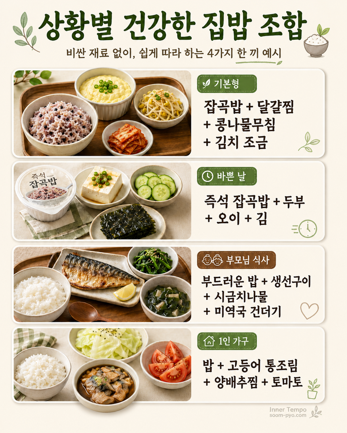 상황별 건강한 집밥 조합