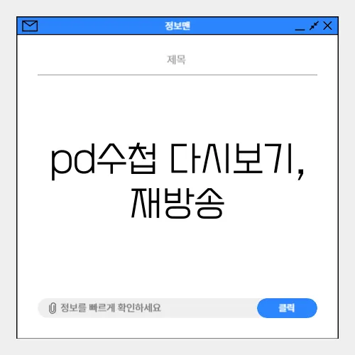 pd수첩 다시보기, 재방송