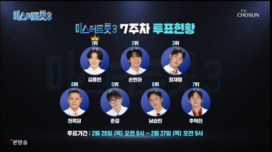 미스터트롯3 10회 명장면 다시보기 준결승 2차 결과 합격자 10명