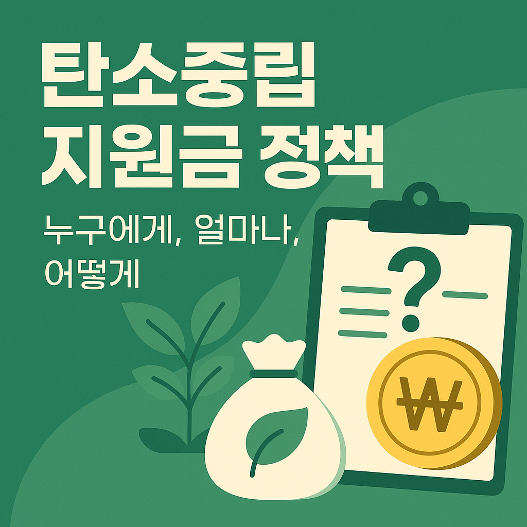 탄소중립 지원금 정책-누구에게, 얼마나, 어떻게 받는 지 알아보고 신청하기