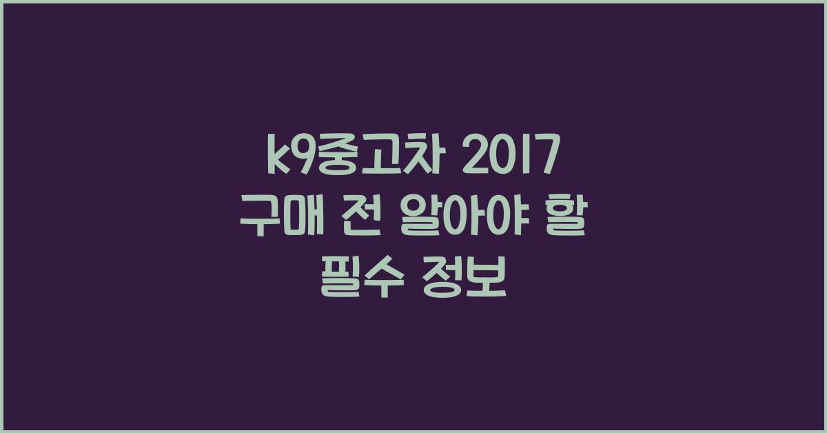 k9중고차 2017