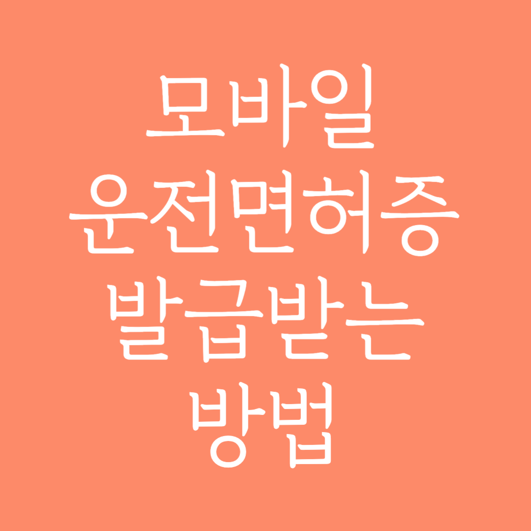 모바일 운전면허증 발급받는 방법