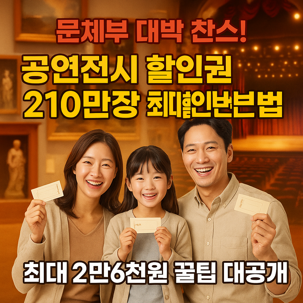 공연전시 할인권 210만장! 최대할인 받는법 (출처 : 문화체육관광부)