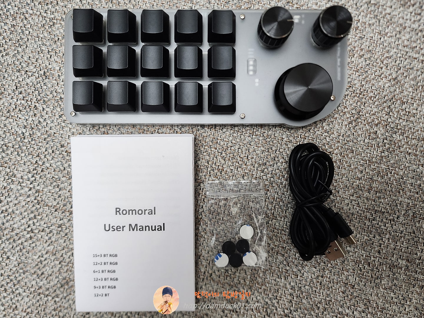 Romoral 매크로 키보드 K15 BT RGB Black