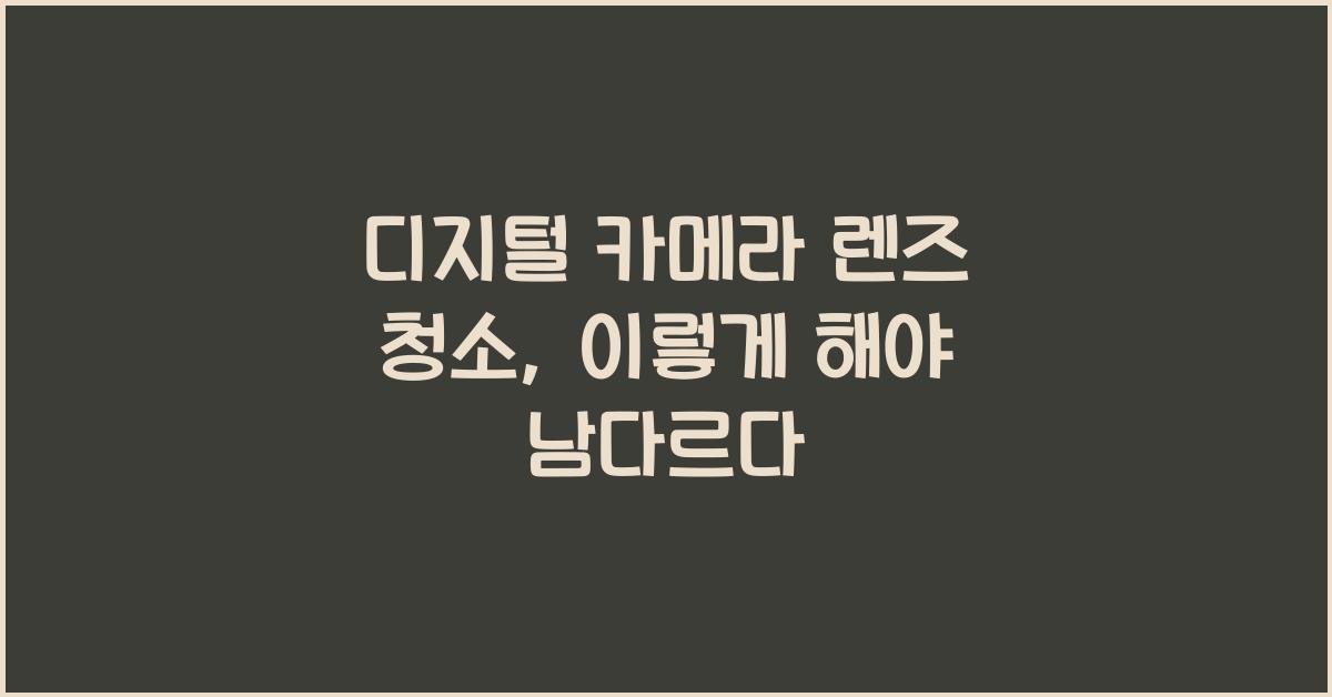 디지털 카메라 렌즈 청소