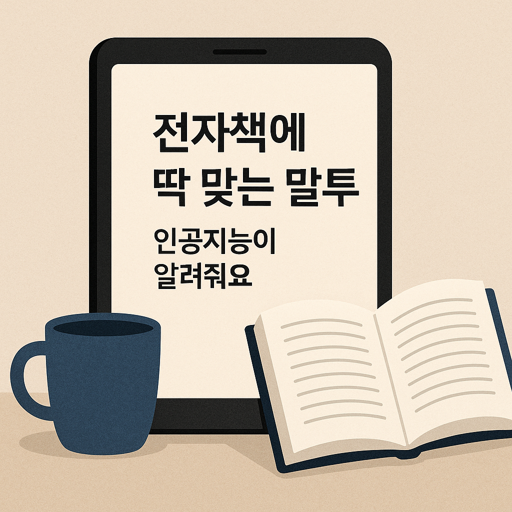 인공지능이 알려준 전자책에 딱 맞는 말