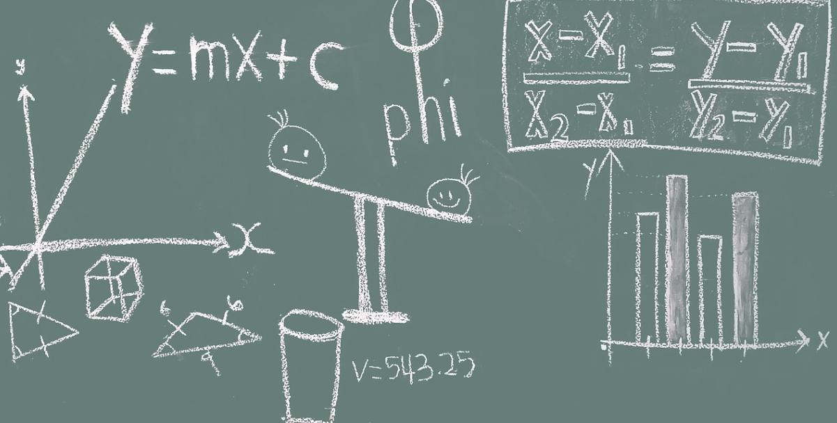 수학 칠판 공부 이미지