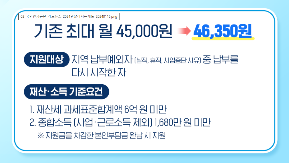 지역가입자 연금보험료 지원