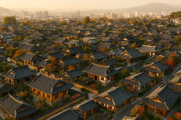 전주 한옥마을 전경사진
