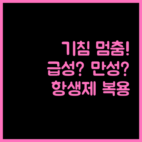 기관지염, 급성 만성 차이와 항생제 ..