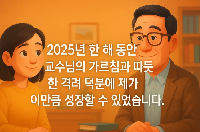 교수님 2025년 마지막 인사말 교수님 학생