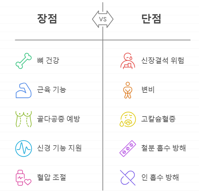 구연산 칼슘 섭취 시 주의점