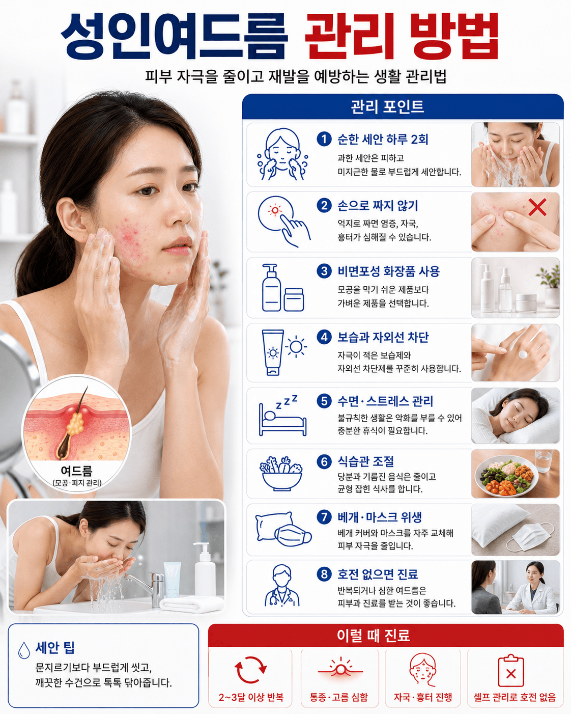 성인여드름 관리 방법