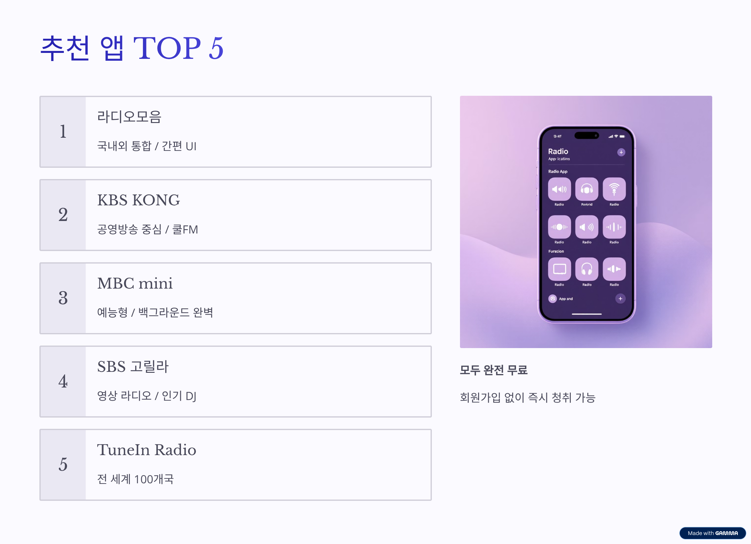 휴대폰으로 라디오 듣기 어플 ❘ 라디오모음앱 무료 사용법 완전 정리 (2025 최신)