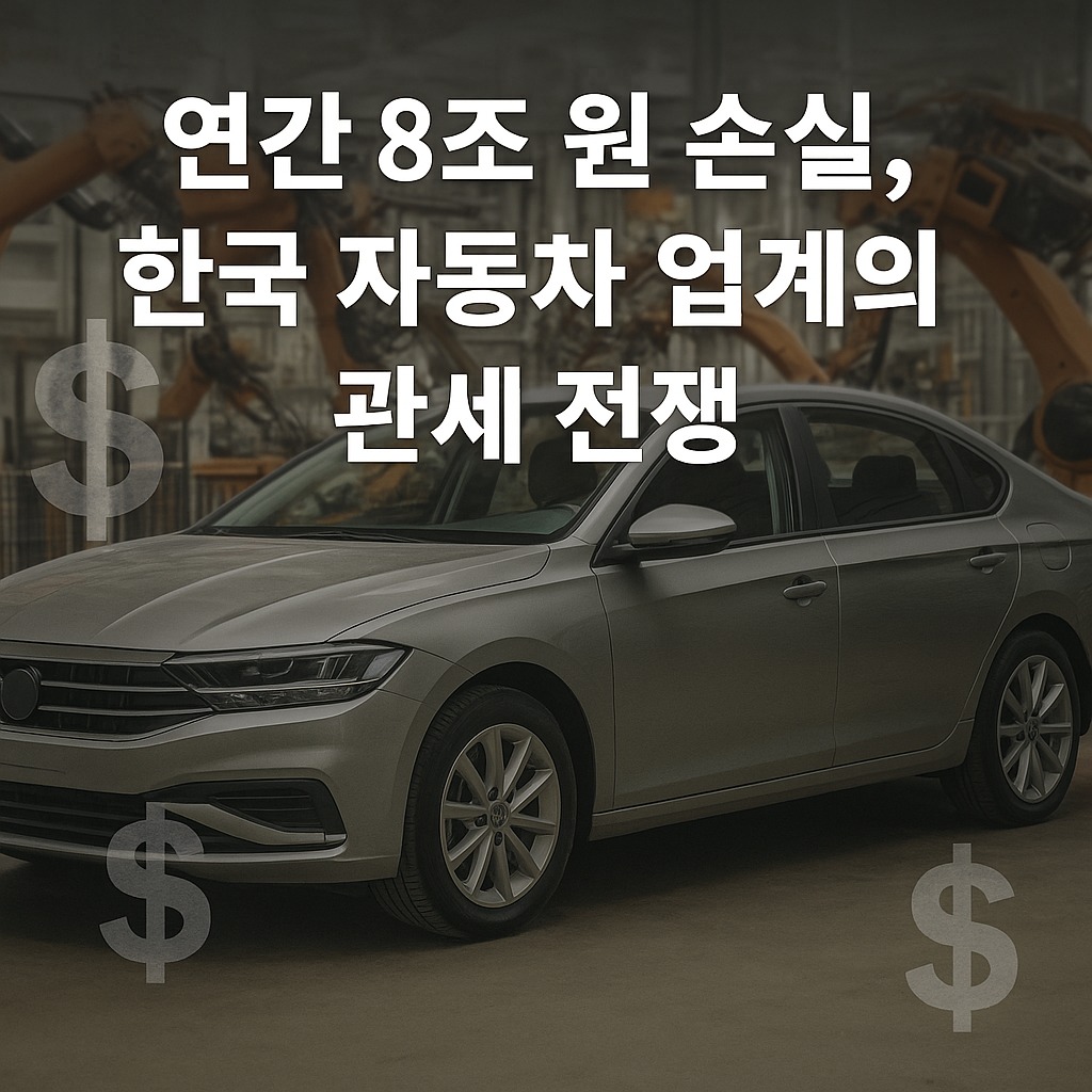 연간 8조 원 손실, 한국 자동차 업계의 관세 전쟁 관련된 사진