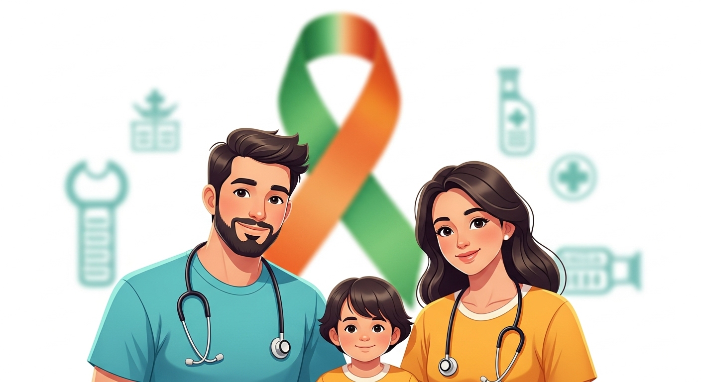 2025년 암환자 의료비 지원사업을 통해 희망을 찾은 가족의 모습 (부모와 아이).