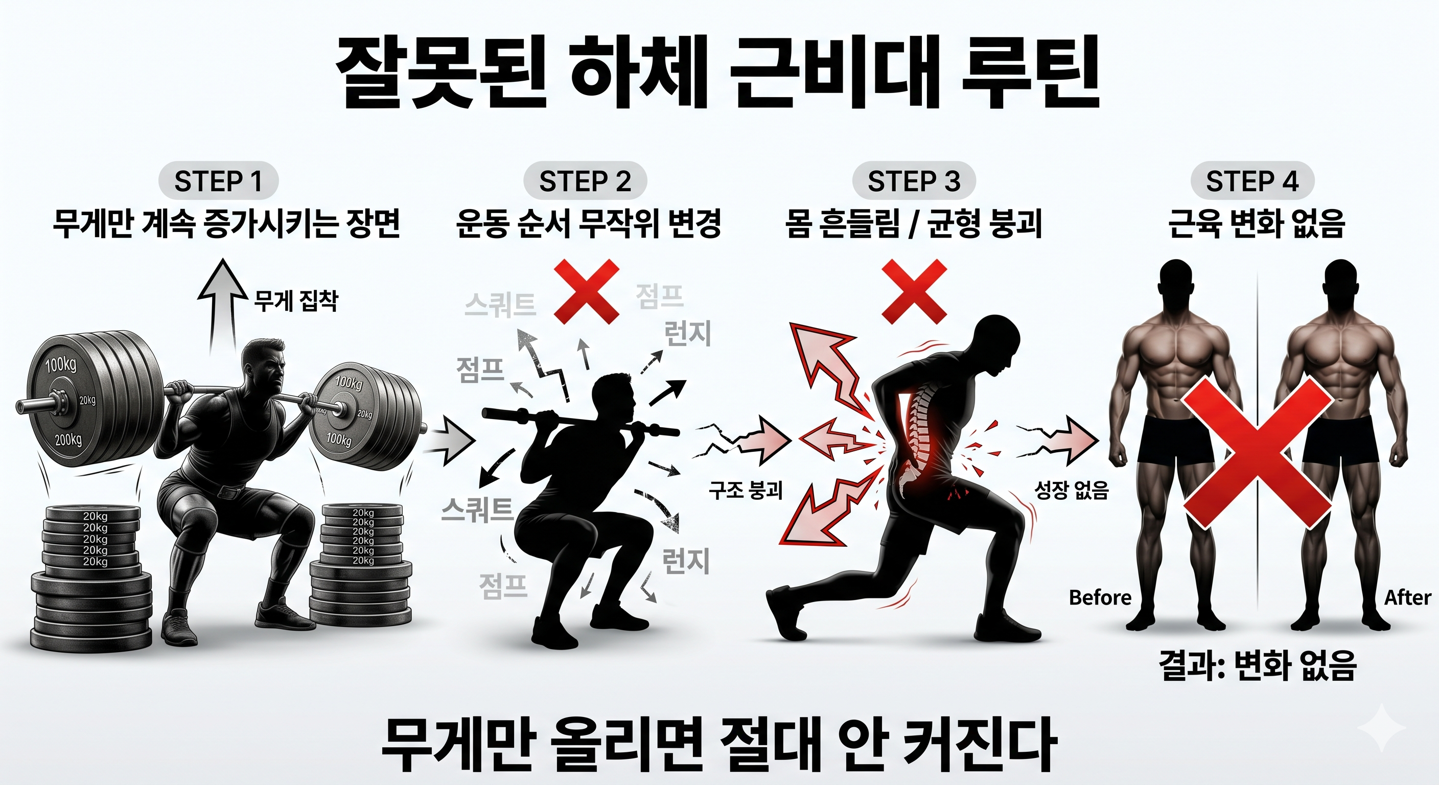 잘못된 하체 근비대 루틴