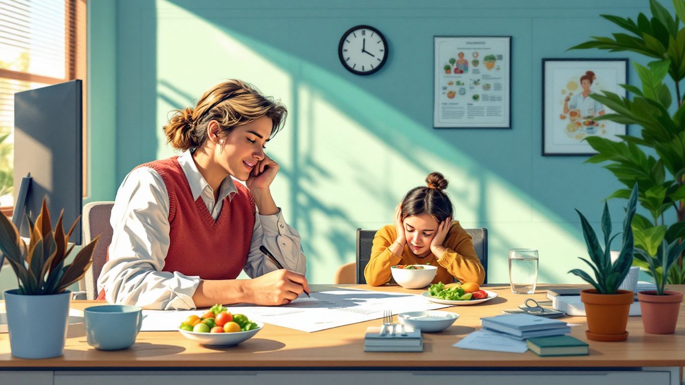 Business women are working together in an office.