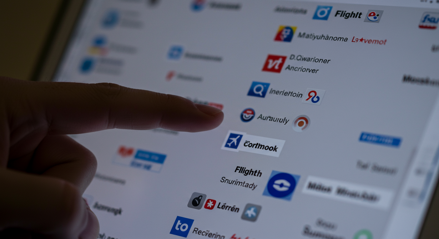 다양한 항공권 검색 엔진 비교 화면