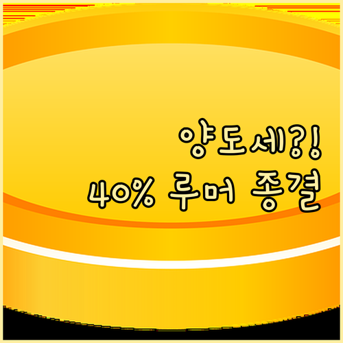 해외주식 양도소득세 40% 루머 종결..