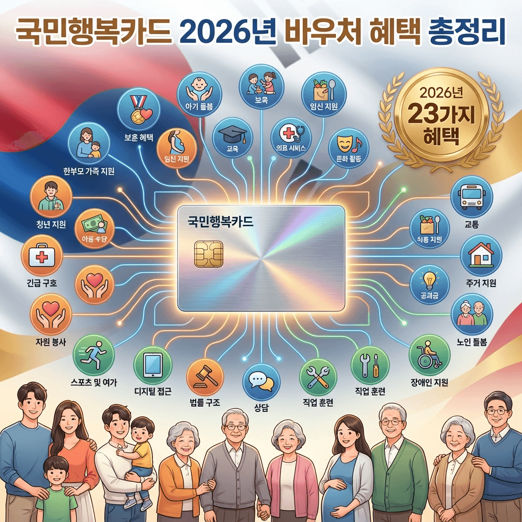 국민행복카드 한 장으로 23종 바우처 2026년 혜택 총정리 썸네일