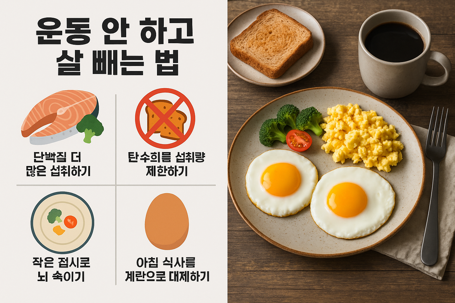 운동 안 하고 살 빼는 법!