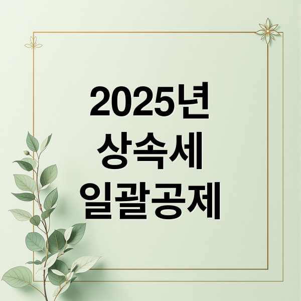 2025년 상속세 일괄공제