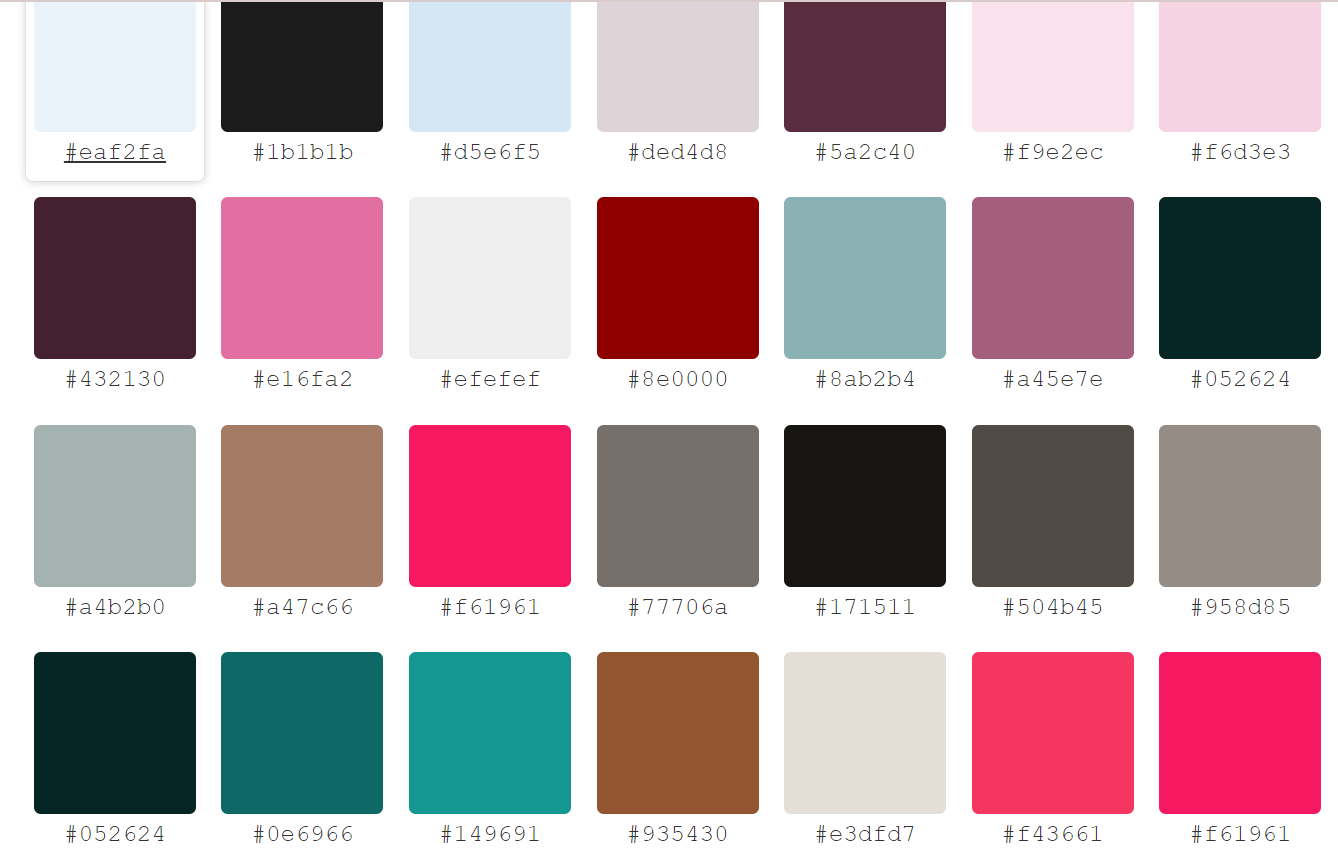 html 색상 코드표