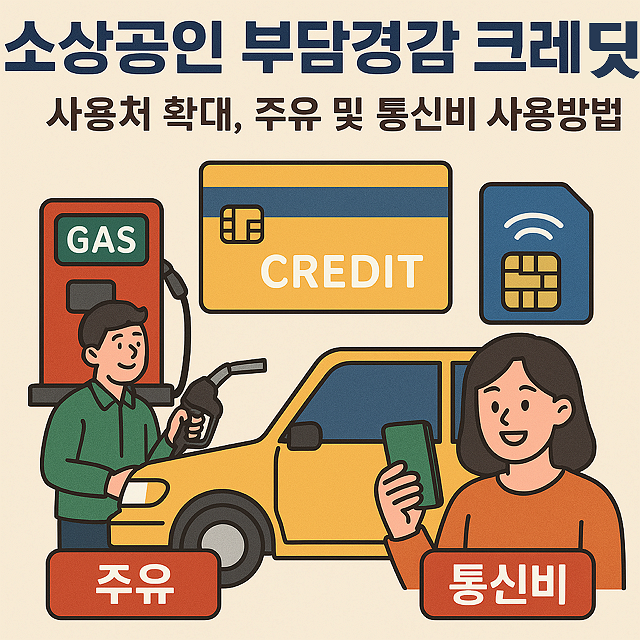 소상공인 부담경감 크레딧 사용처 확대, 주유 및 통신비 사용방법