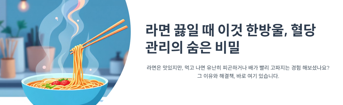 라면 끓일 때 이것 한방울, 혈당 관리의 숨은 비밀