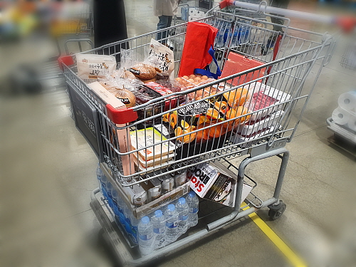 코스크코 카트에 담은 쇼핑물건