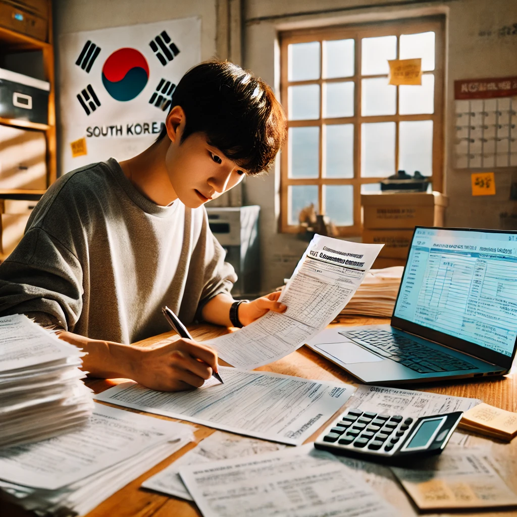 가게에서 개인사업자 종합소득세 신고하는 사람