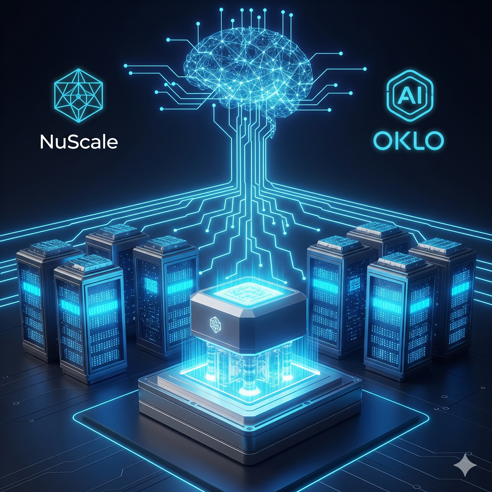 AI 데이터 센터 전력공급, SMR 소형 모듈 원자로 테마, 뉴스케일 파워 오클로 투자, 미국 AI 전력 인프라 ETF, 차세대 원자력 발전소 이미지