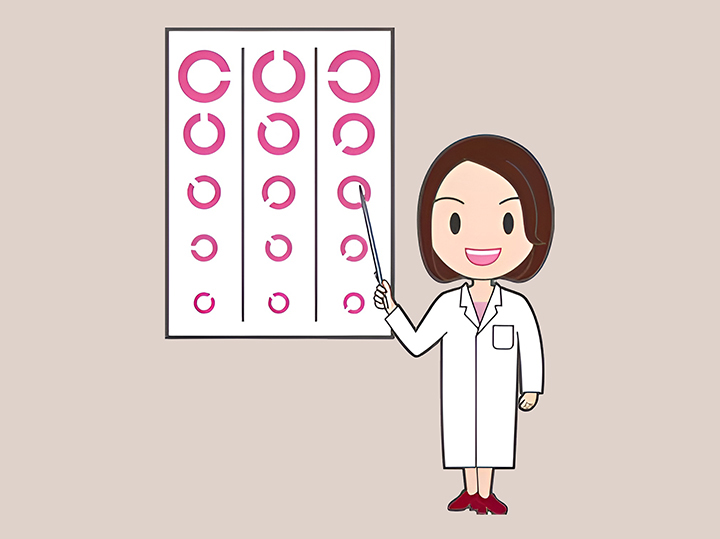 시력검사를-하는-여성